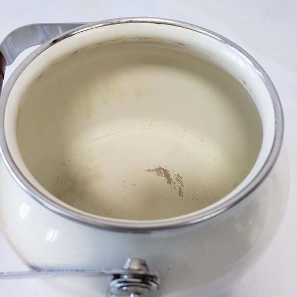 Hall Enamelware Autumn Leaf Teapot Jewel Tea Pot Enamel Metal Kettle Round Wood - Picture 14 of 16